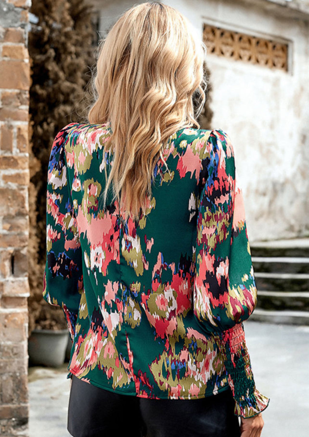 Green Abstract Blouse