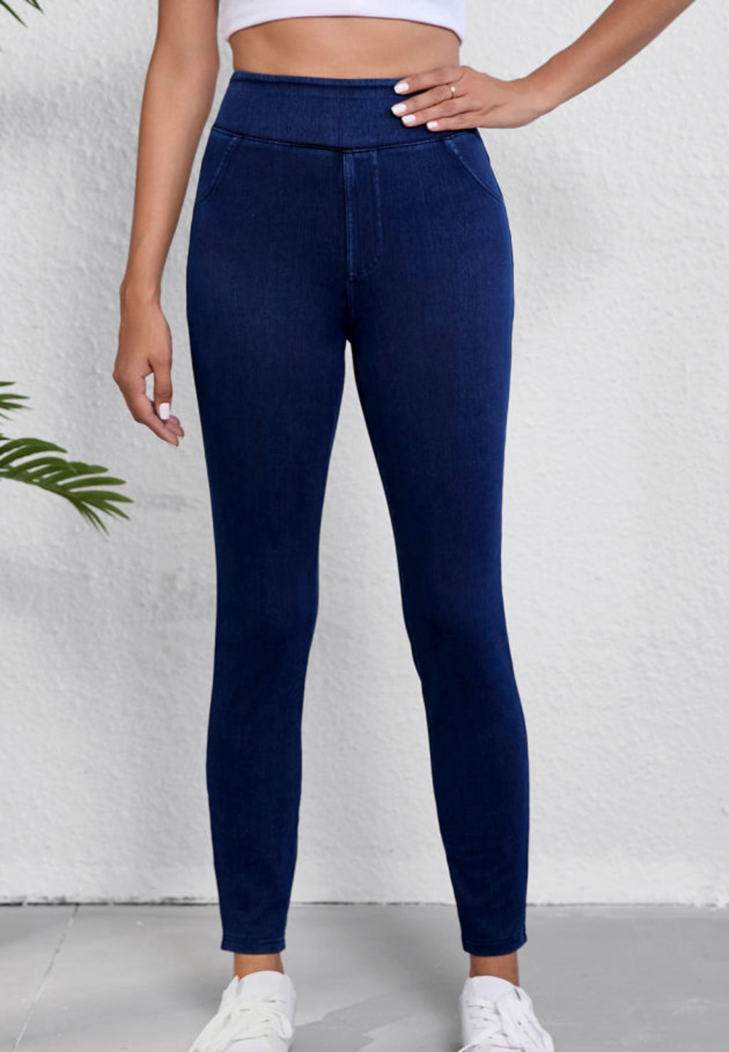 Solid Color High Waist Fit Jeggings