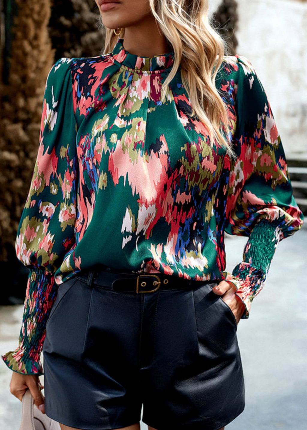 Green Abstract Blouse