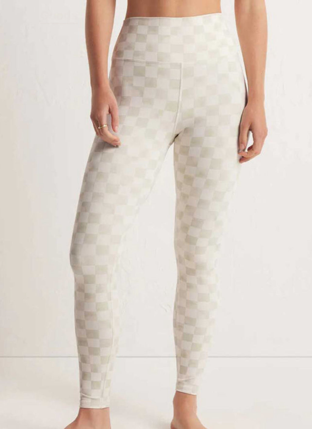 Checkered Pattern High Waist Leggings