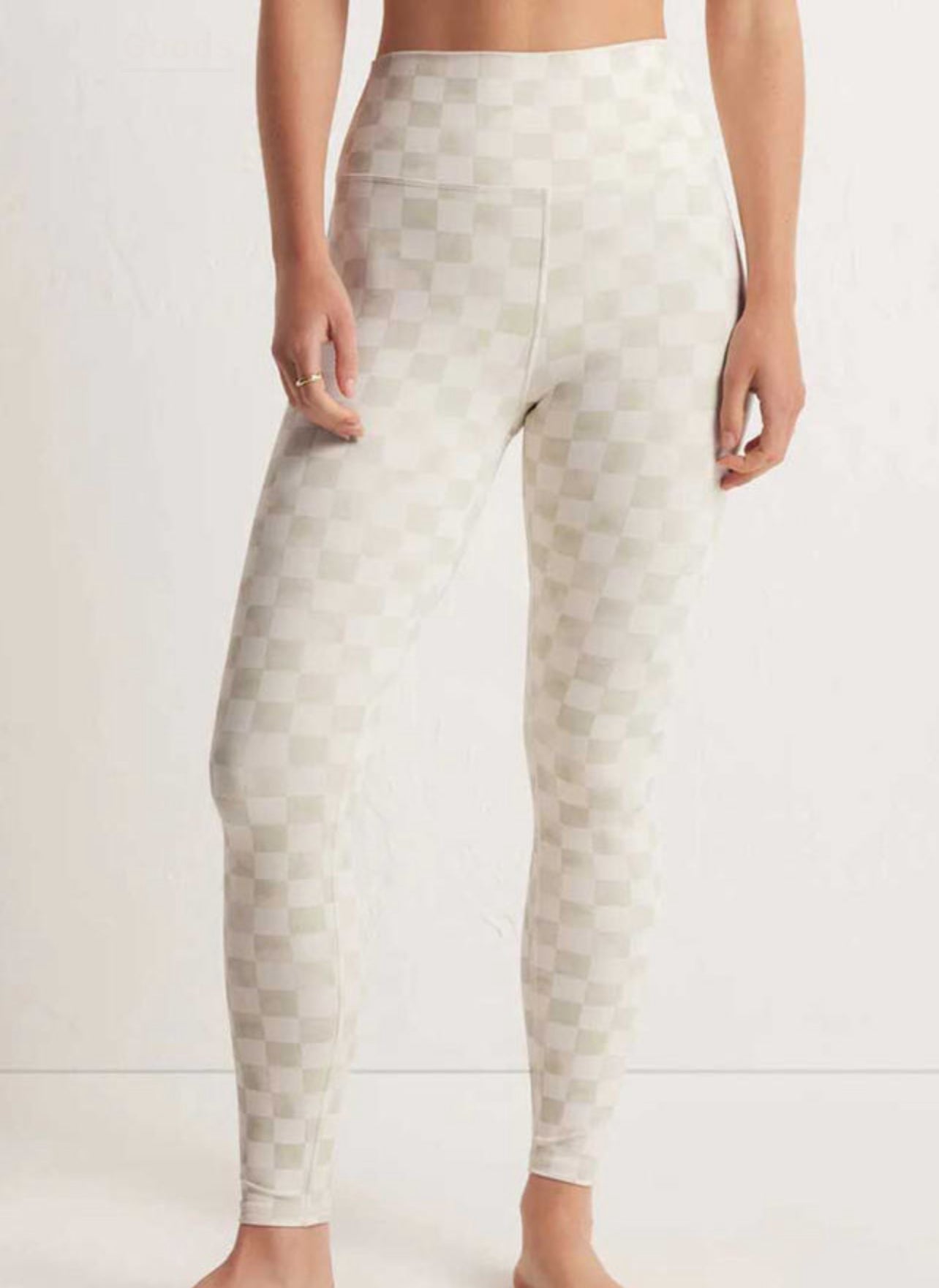 Checkered Pattern High Waist Leggings