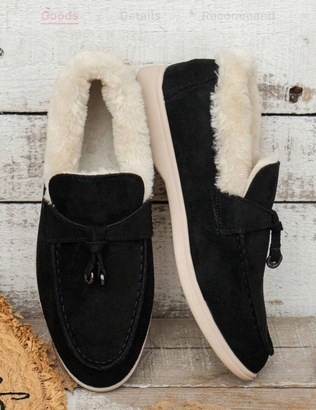 Suede Furry Flat Shoes