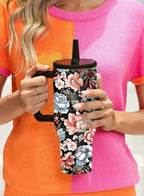 Black Flower Print 40 ounce