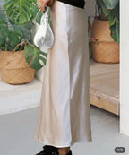 Stream Sold High Waist Satin Skirt