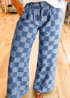 Checkered Jean Pants