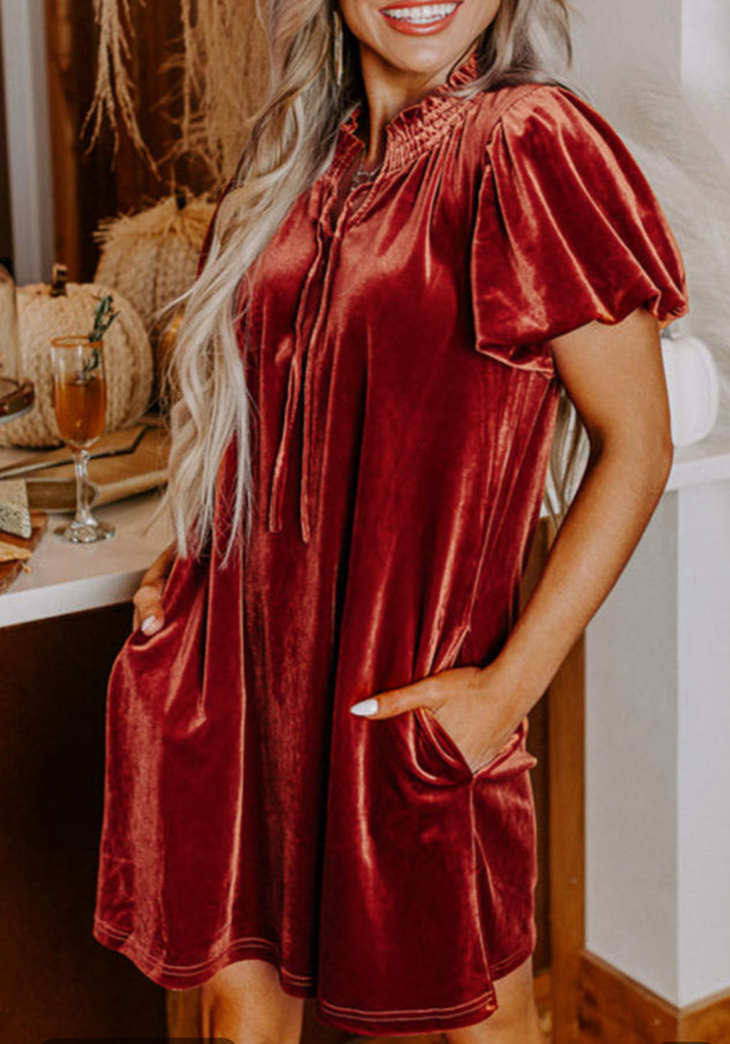 Cinnamon Velvet Dress