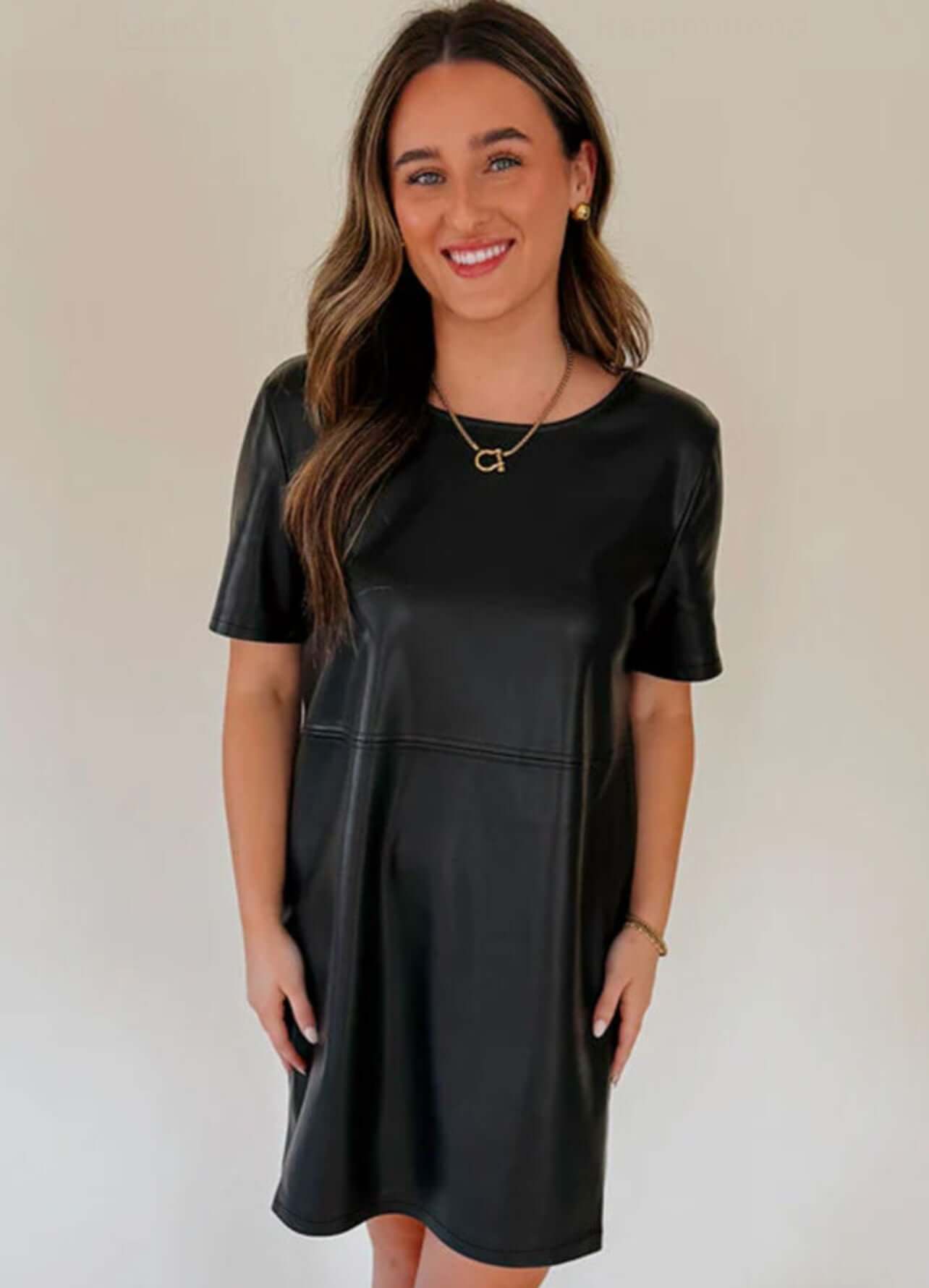 Black Faux Tshirt Dress