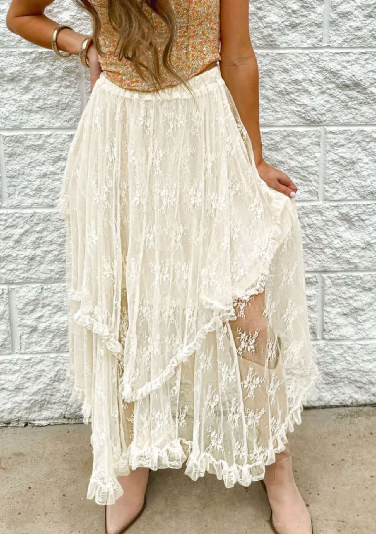Beige Lace Skirt
