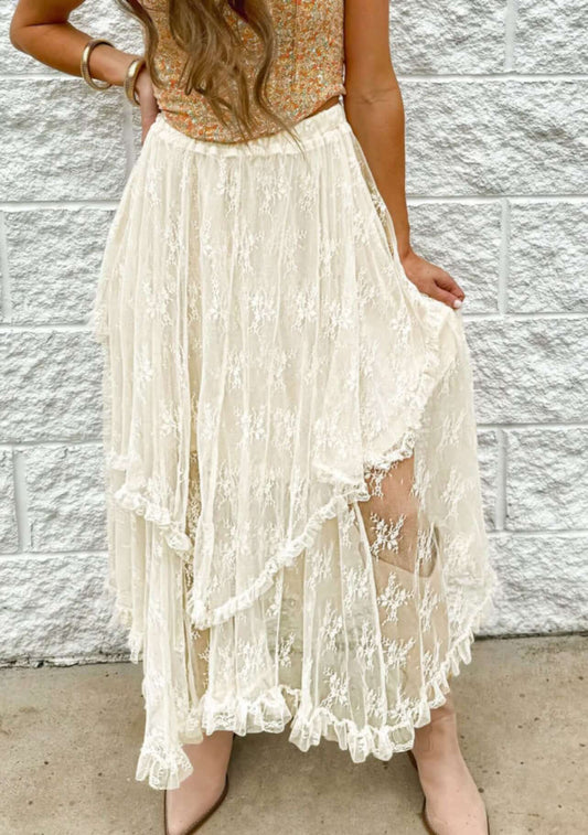 Beige Lace Skirt