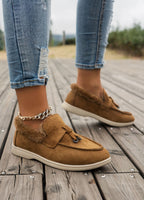 Suede Furry Flat Shoes