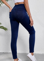 Solid Color High Waist Fit Jeggings