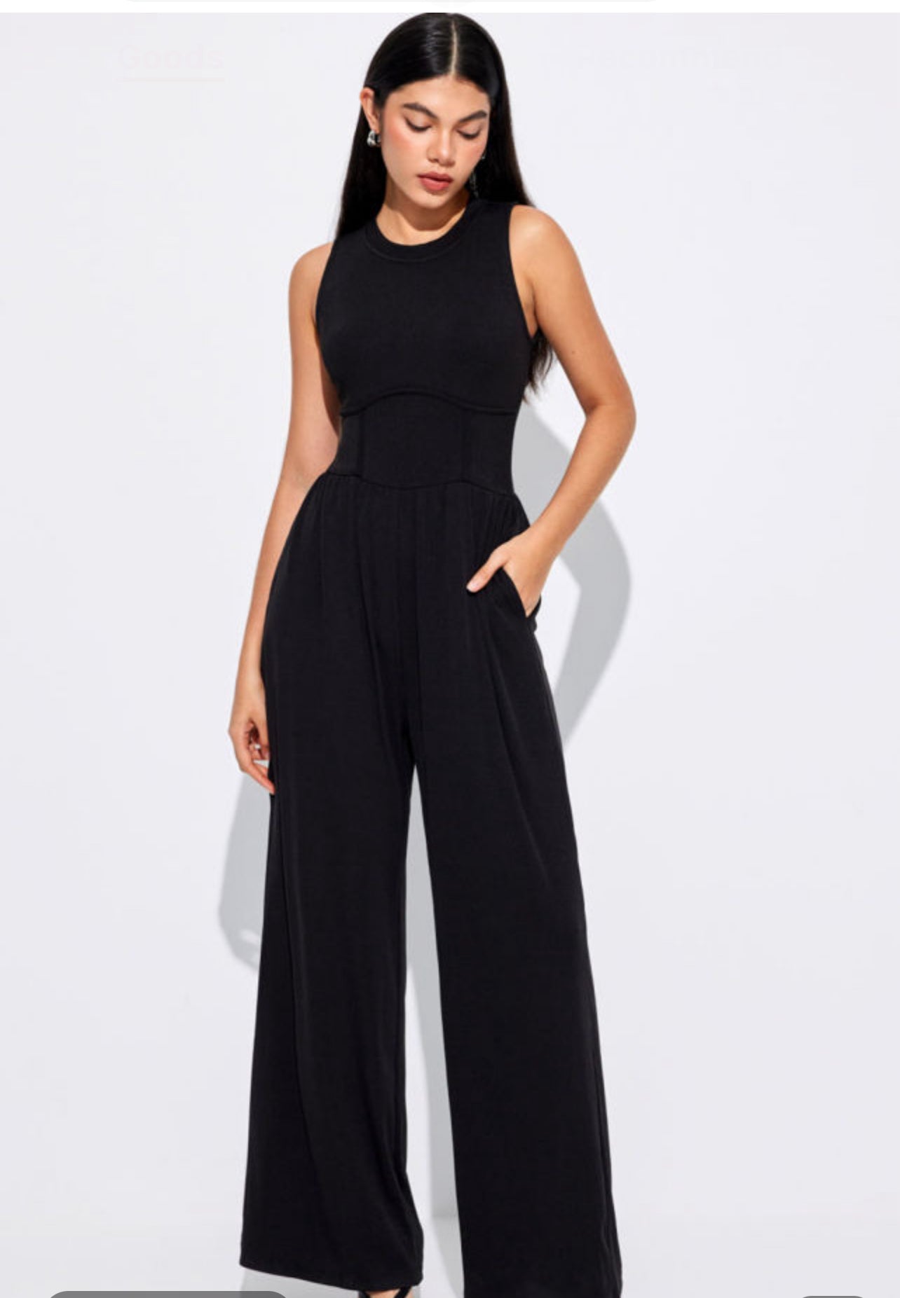 Black Cinched Waist Jumpsuit