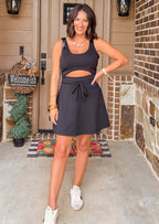 Black Cut Out Mini Dress