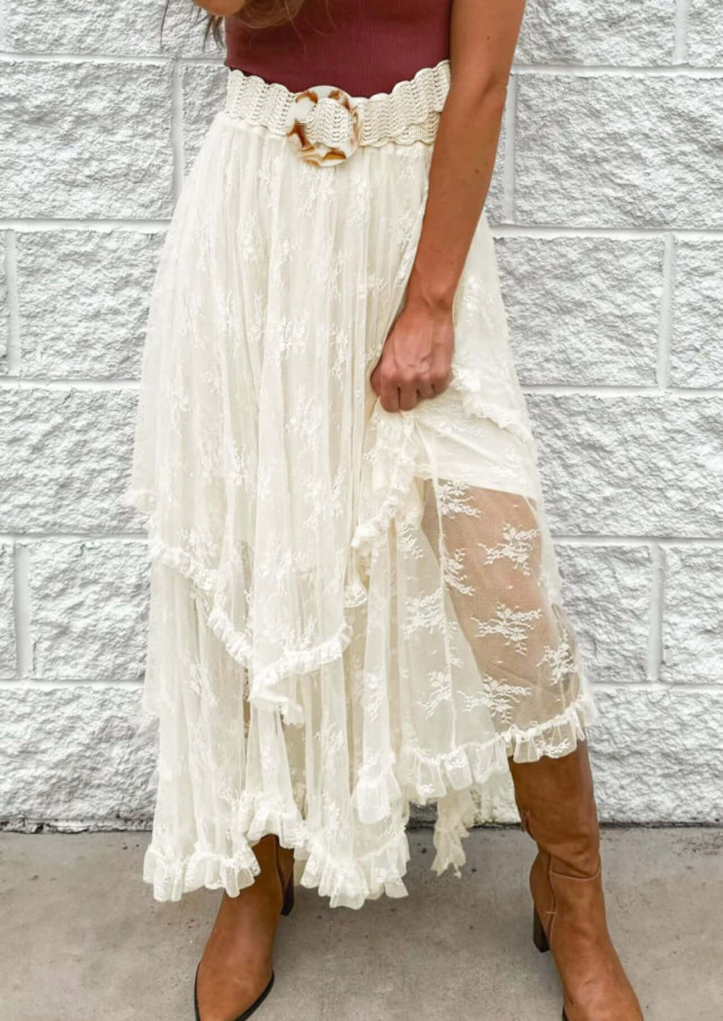 Beige Lace Skirt