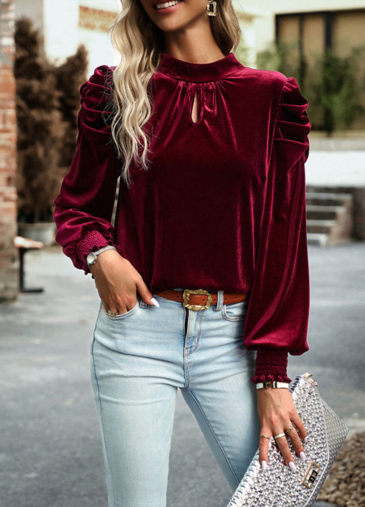 Fiery Velvet Blouse