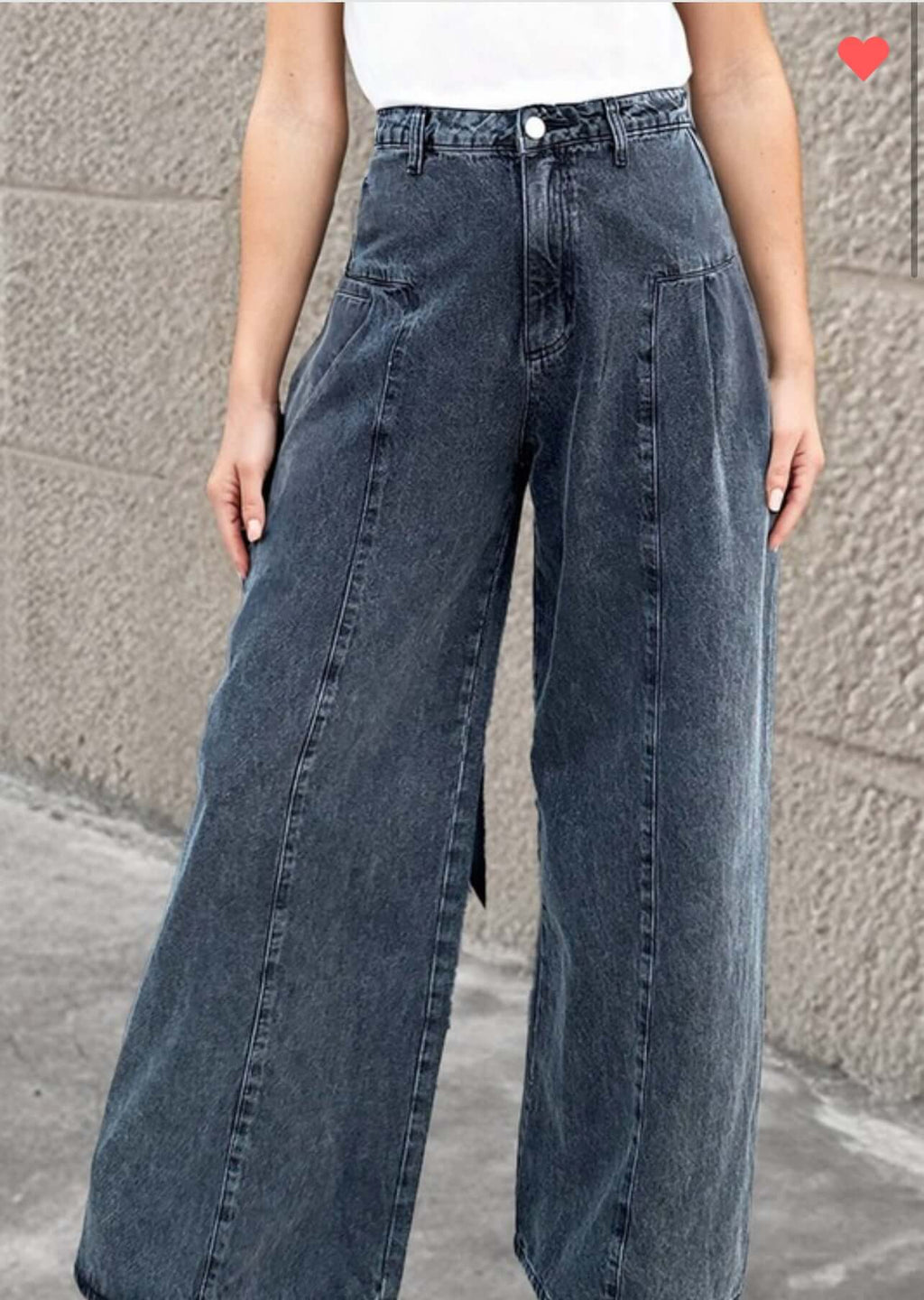 Pleaded Wide Leg Mineral Pants