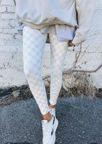 Checkered Pattern High Waist Leggings