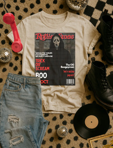 Ghost face mag cover tee or sweatshirt