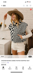 Checkered Puffer Vest