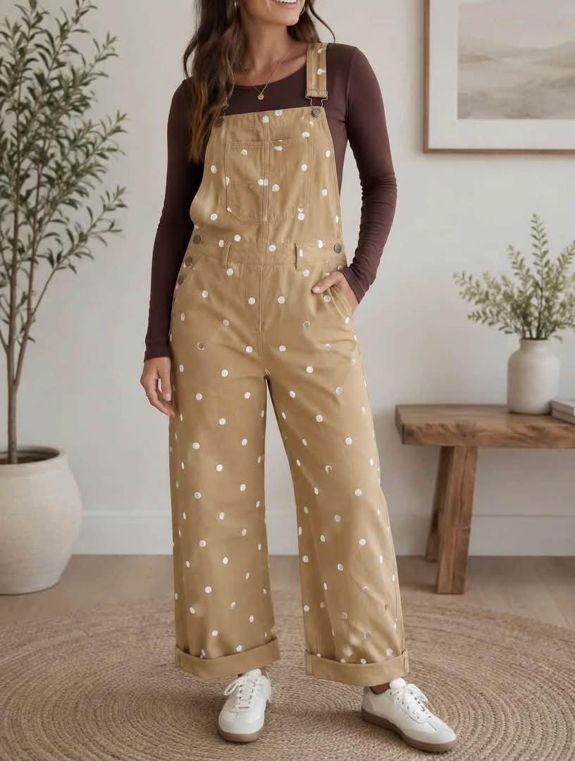 Polka Dot Barrel Overalls