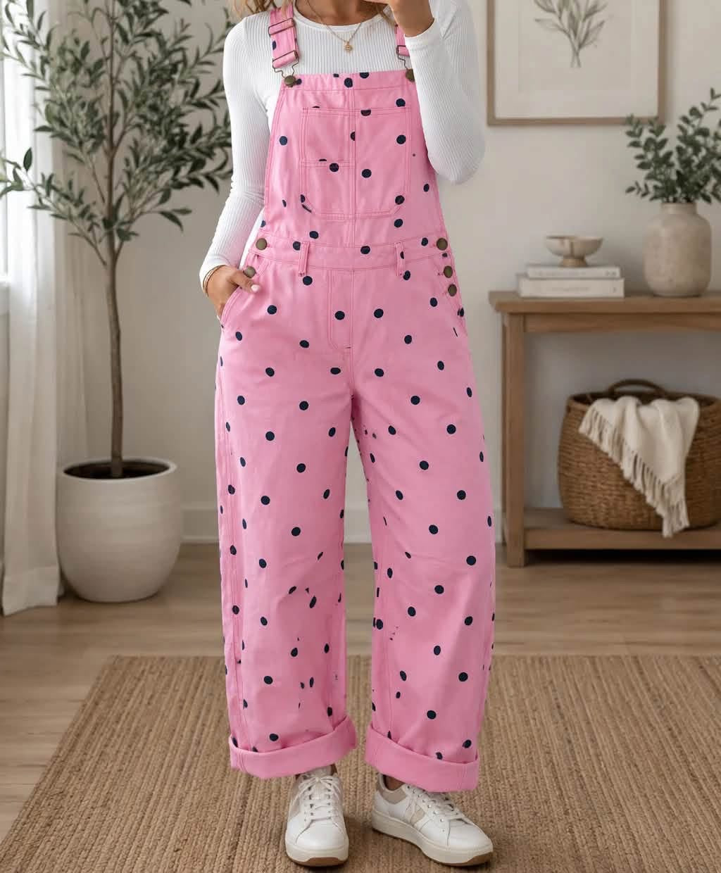 Polka Dot Barrel Overalls