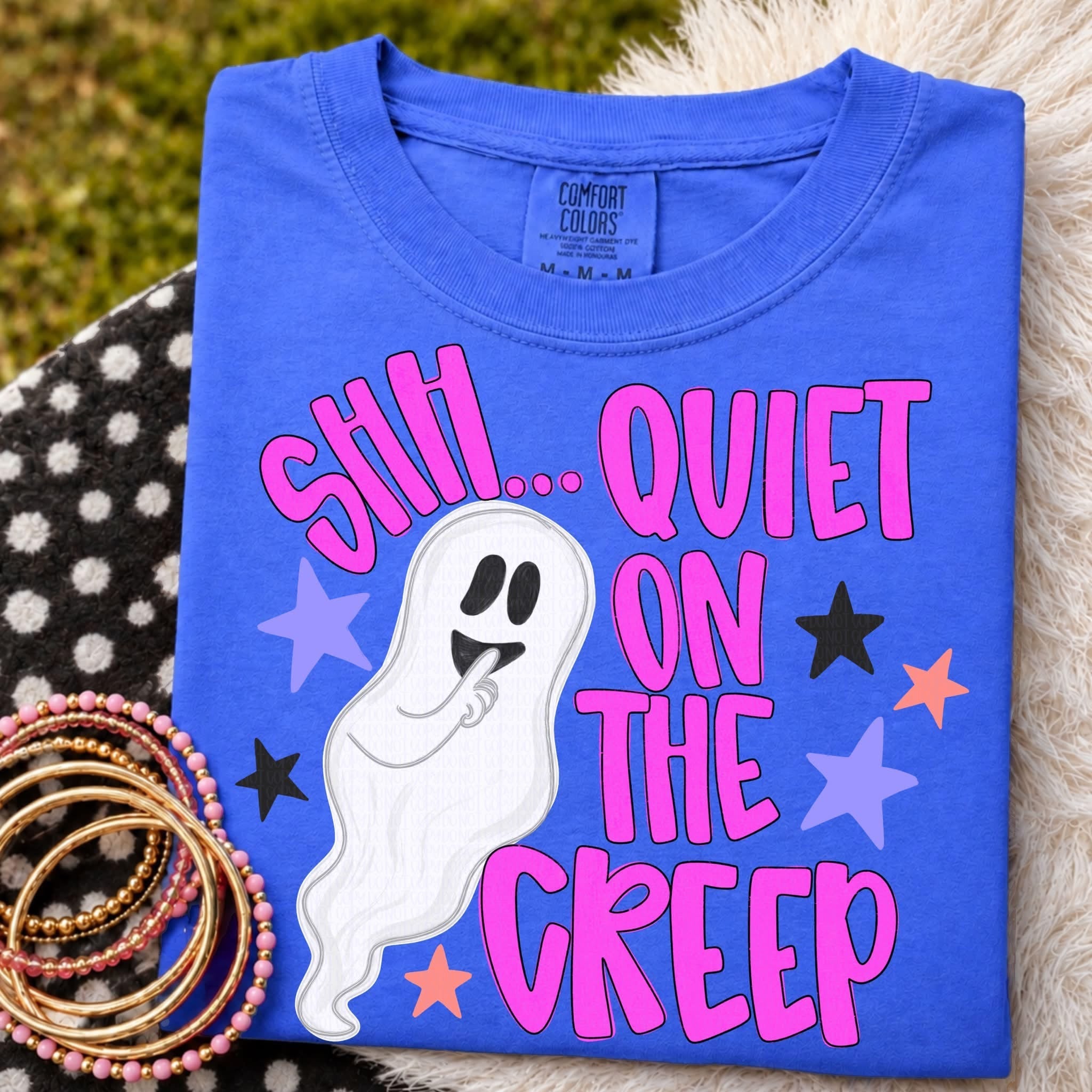 Quiet on the Creep Ghost Graphic Tee | Funny Halloween Shirt | Spooky Season Tee