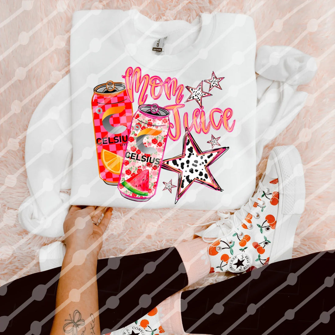 Cel Mom juice tee or sweatshirt