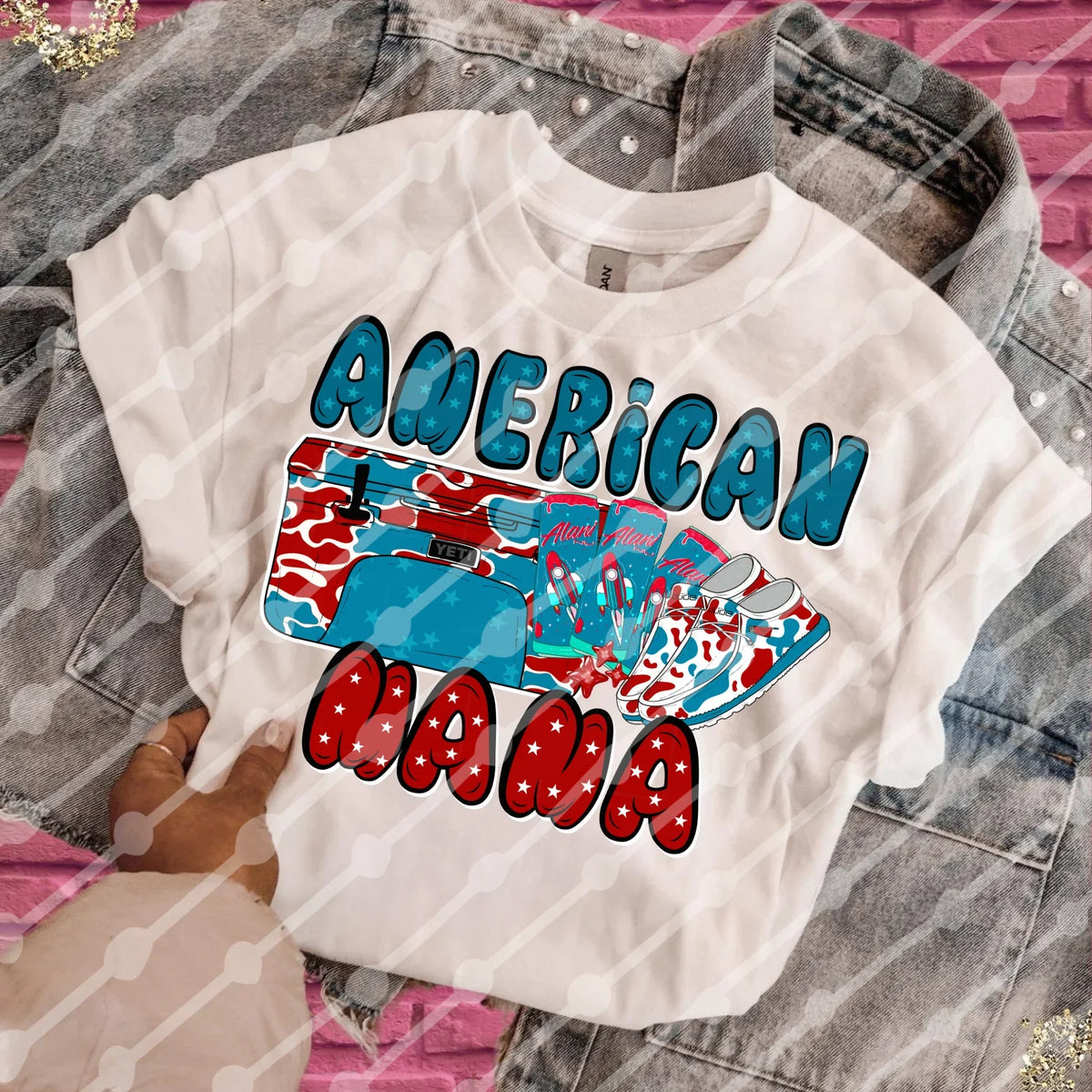 American mama camo cooler collage tee or sweatshirt