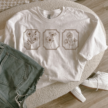 super simple 3 florals tee or sweatshirt