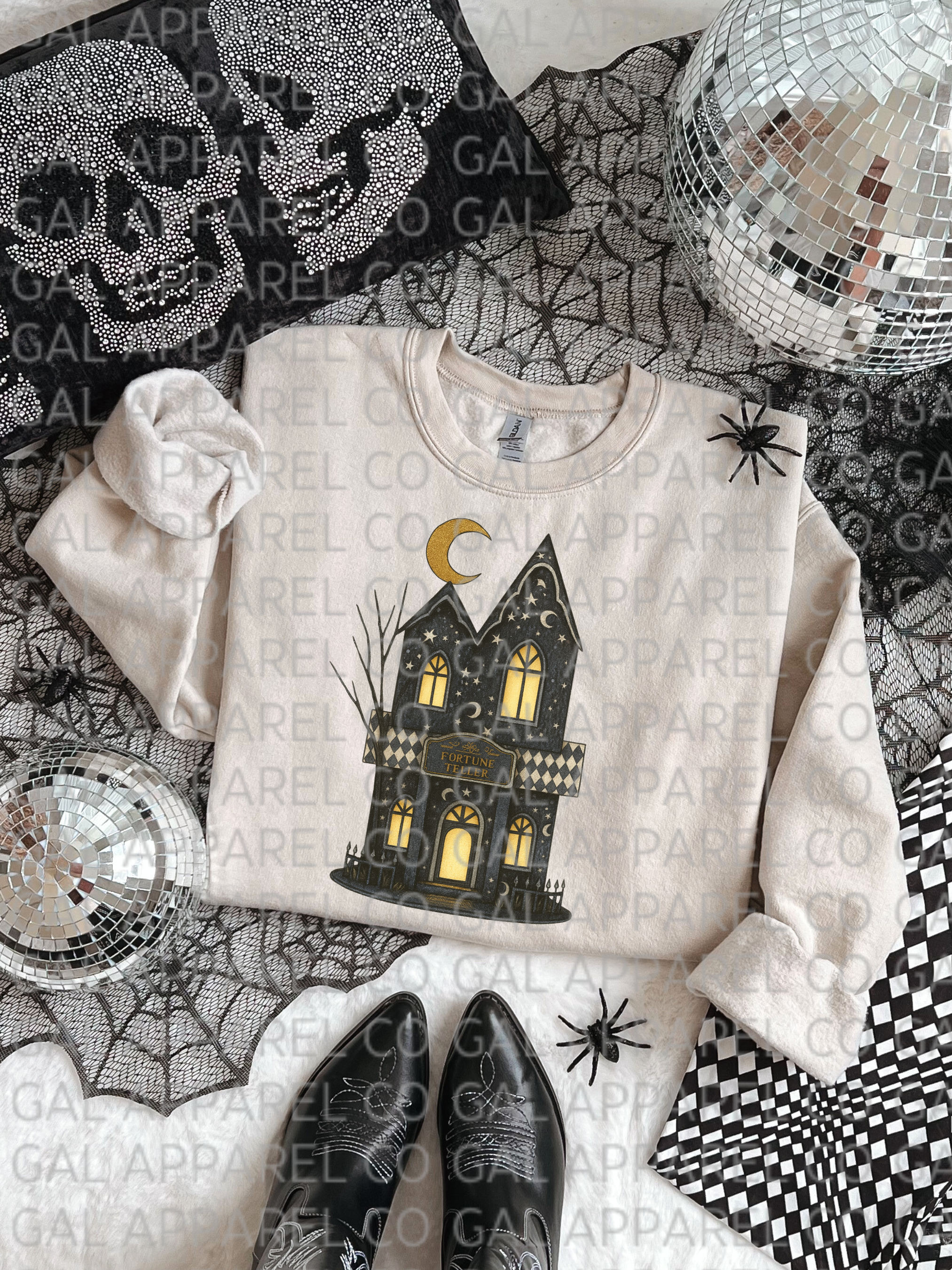 Fortune Teller House “The Fortune Teller’s Tower” Tee or Sweatshirt – Mystical Halloween Graphic Shirt