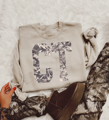 Trendy camo CT tee or sweatshirt