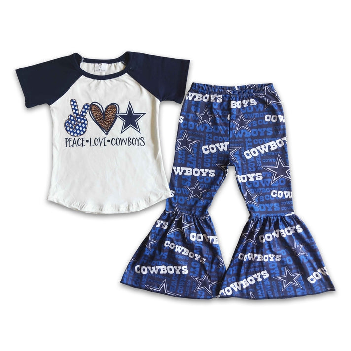 Girl Peace Love Cowboys Outfit