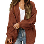 Lantern Sleeve Jacket Coarse Wool Knit Cardigan
