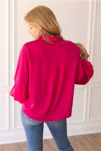 Retro Reverie Ballon Sleeve Blouse