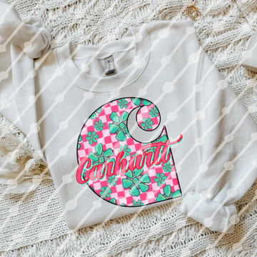 Pink checker and turquoise CH tee or sweatshirt (Copy)