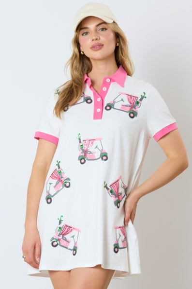 Preorder - Golf Cart Sequins Short Sleeve Dress
