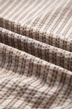 Brown Striped Pocket Knot Detail Lantern Pants