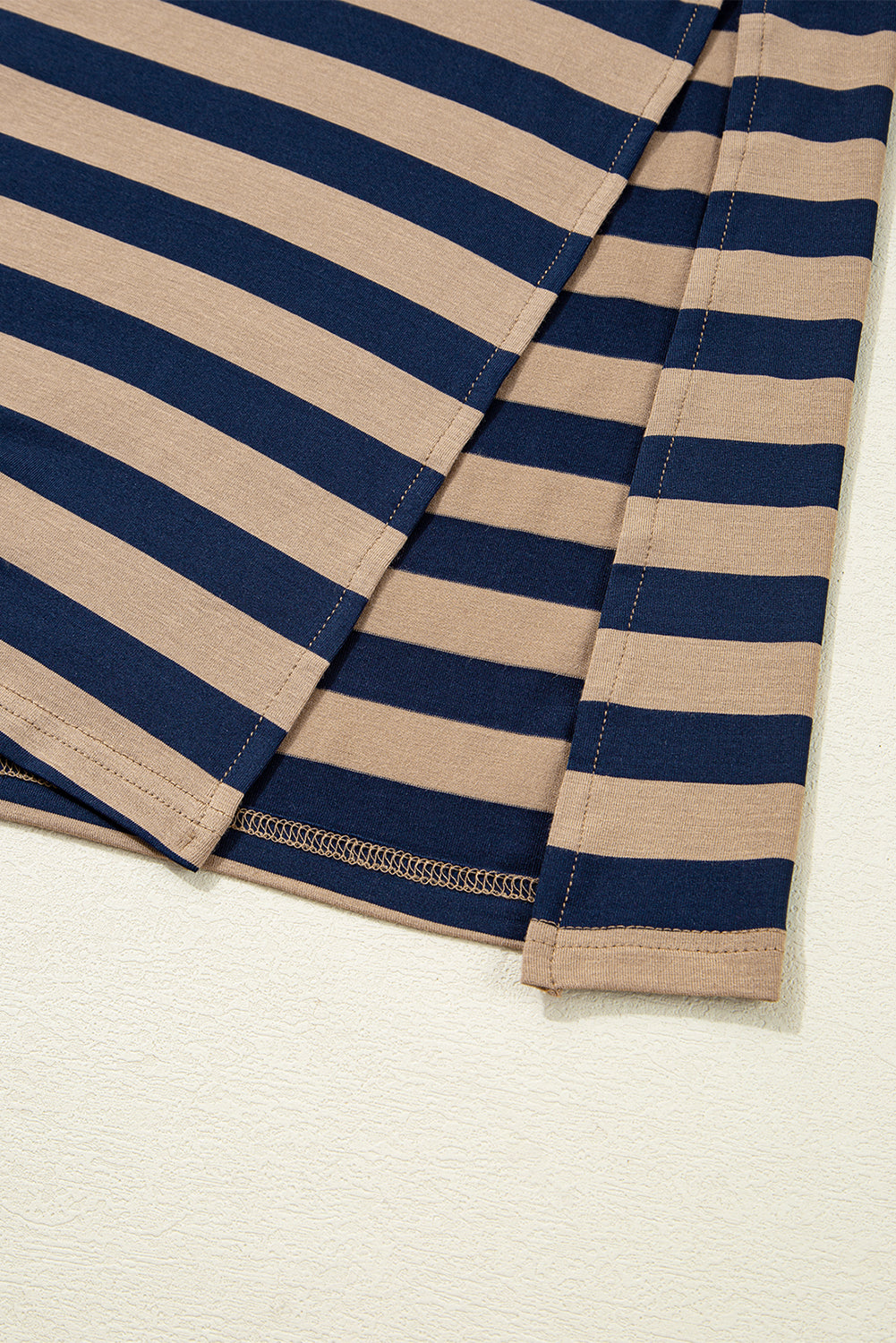 Fiery Red Black Stripe Print V Neck Maxi Dress with Side Splits