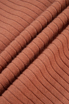 Apricot Pink Rib Knit Button Front Dolman Sleeve Cardigan