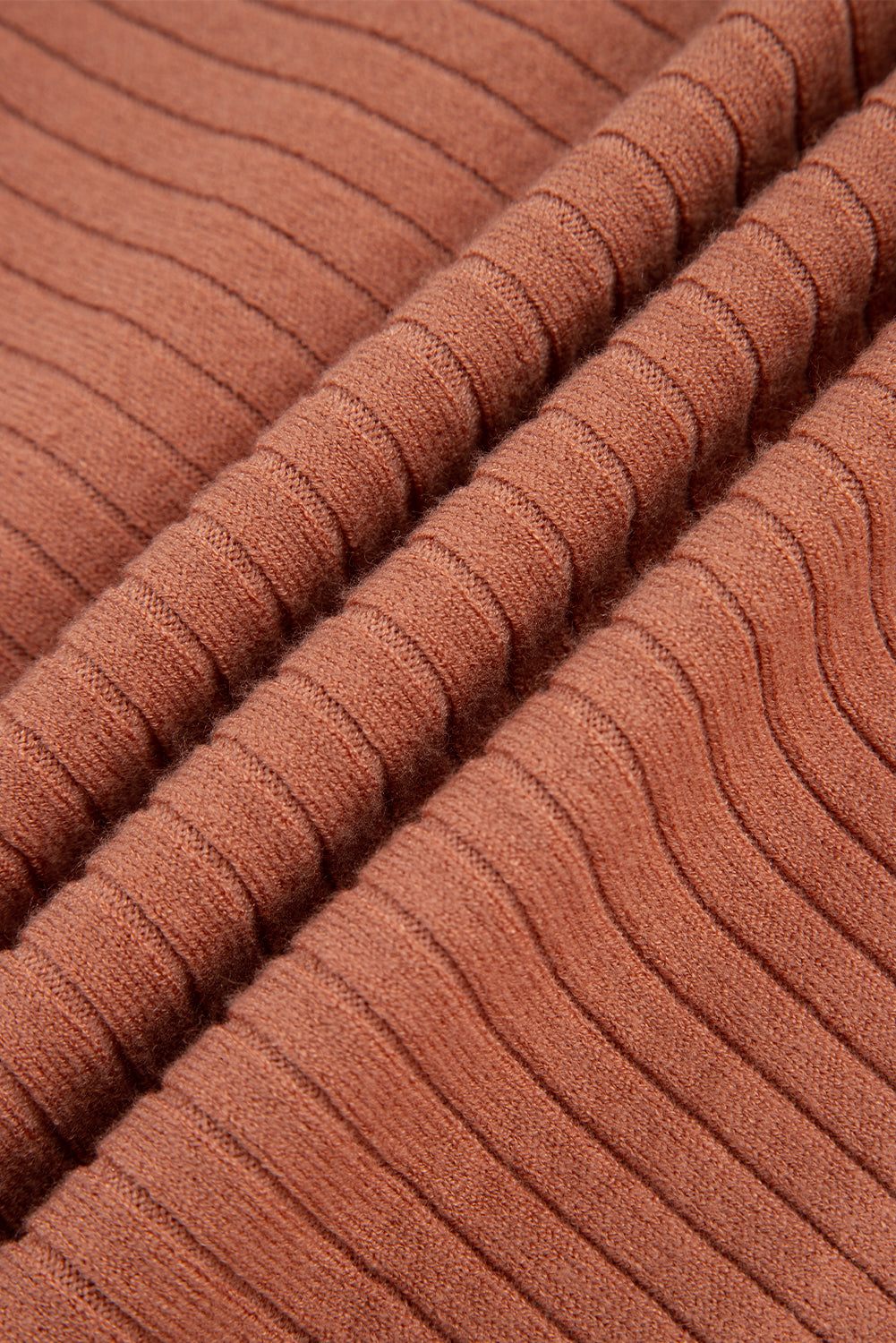 Apricot Pink Rib Knit Button Front Dolman Sleeve Cardigan