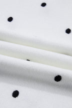Chestnut Elegant Polka Dot Bubble Short Sleeve Sweater