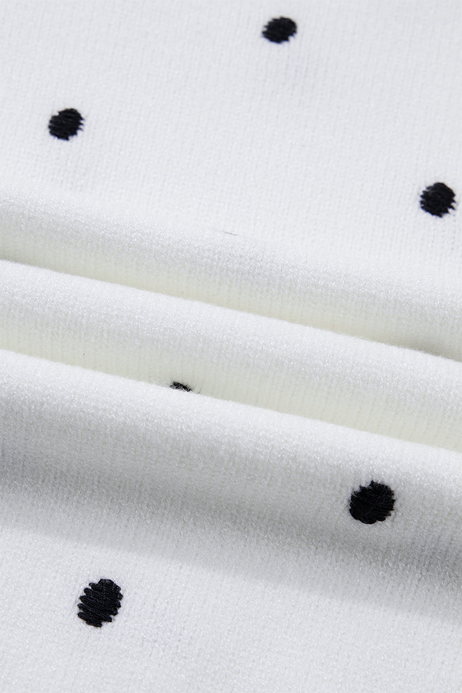 Chestnut Elegant Polka Dot Bubble Short Sleeve Sweater