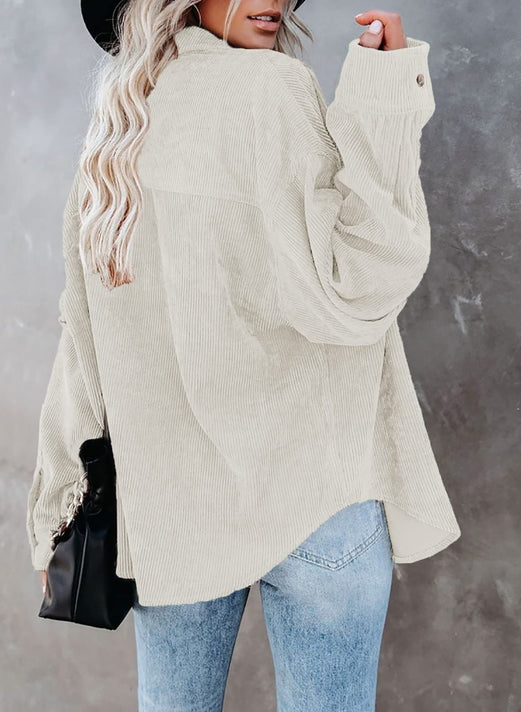 Corduroy Oversized Solid Shacket