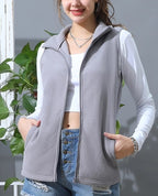Zip Up Fleece Vest Jacket with Pockets