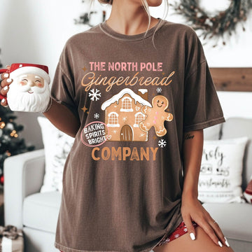 North Pole Gingerbread Company Espresso Comfort Colors Tee