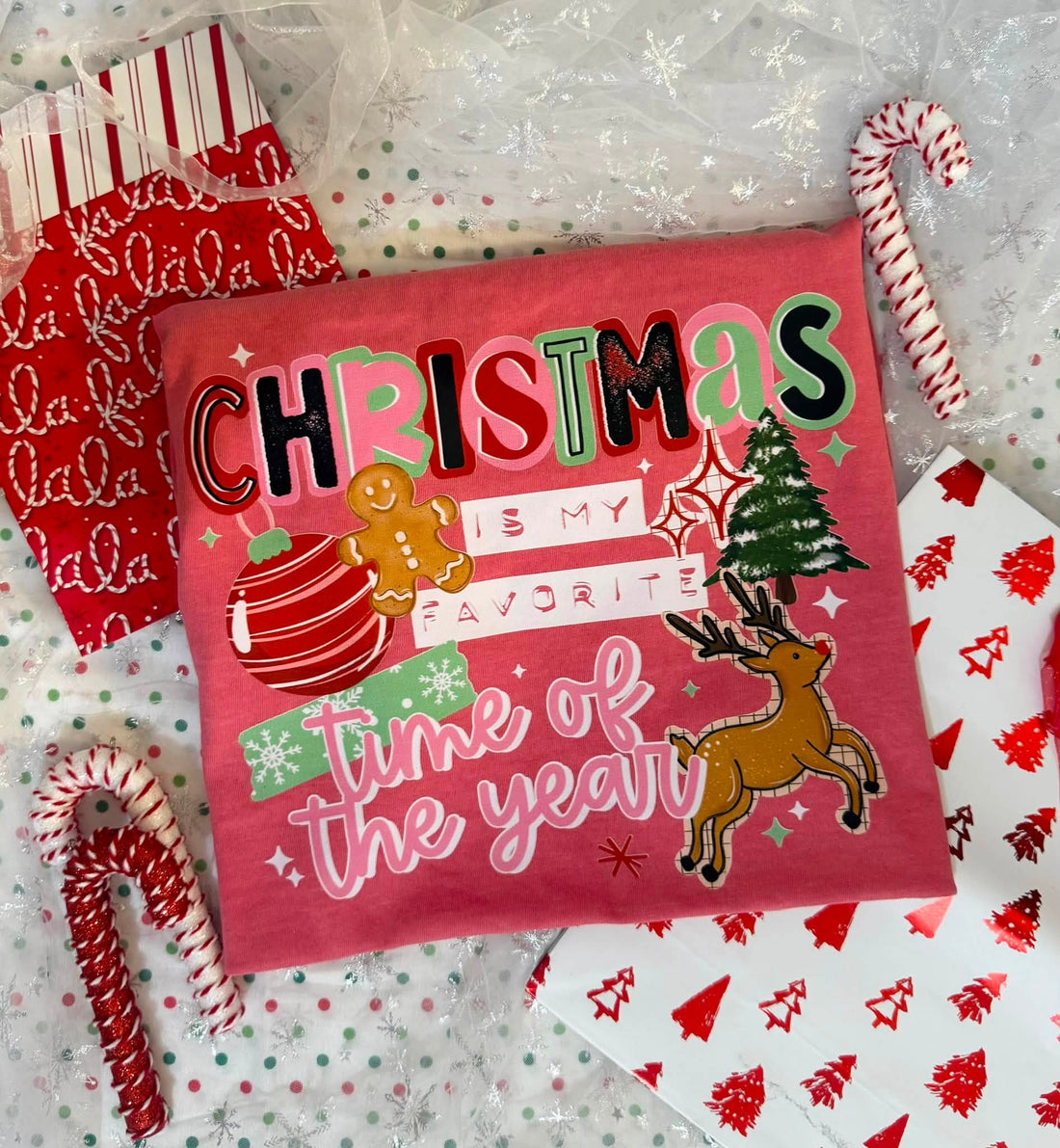 Christmas Is My Favorite Time of the Year Red Comfort Colors Tee