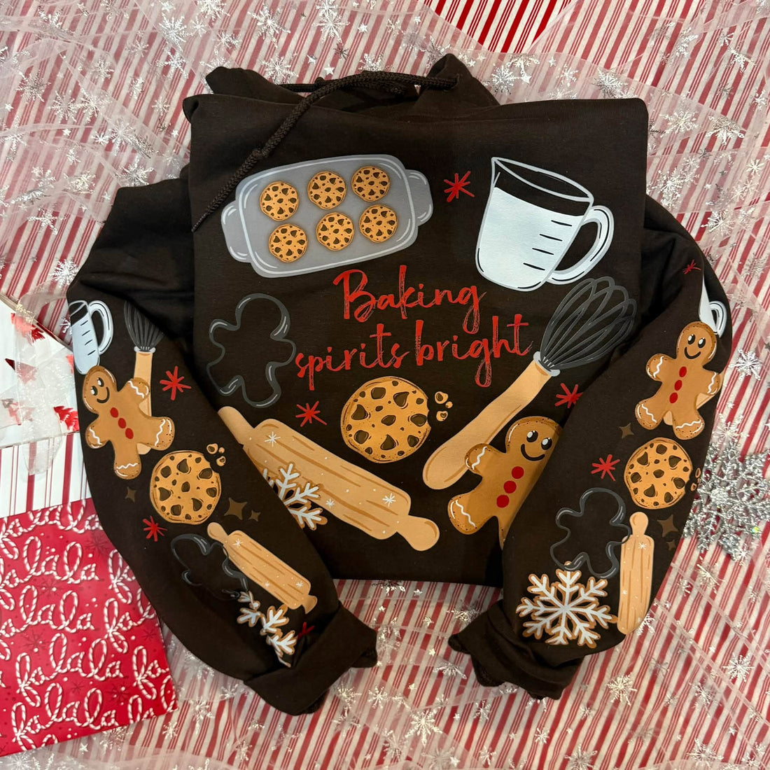North Pole Gingerbread Company Baked Fresh Daily Dark Brown Gildan Hoodie